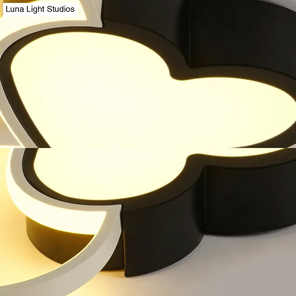 Contemporary Black Flush Mount Led Ceiling Light For Study Room
