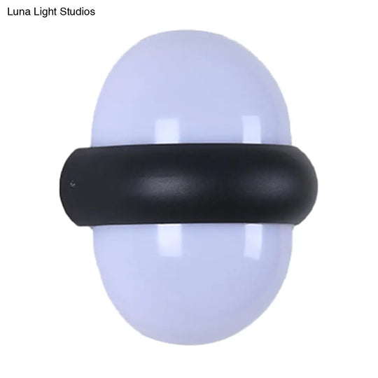 Contemporary Black Flush Wall Sconce With 1/2-Light For Patio - Plastic Ball