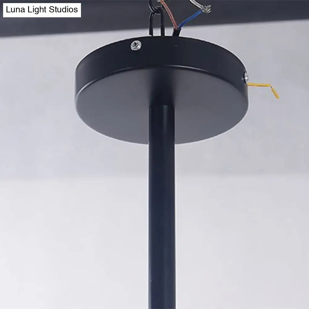 Contemporary Black Glass Chandelier - 5-Light Modern Hanging Pendant For Living Room