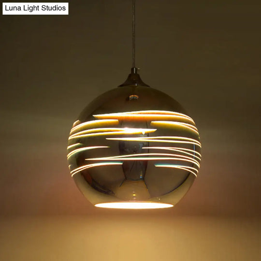 Modern Firework Glass Pendant Light - Black / A