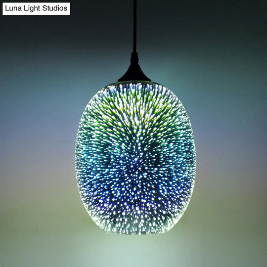 Modern Firework Glass Pendant Light - Black / C