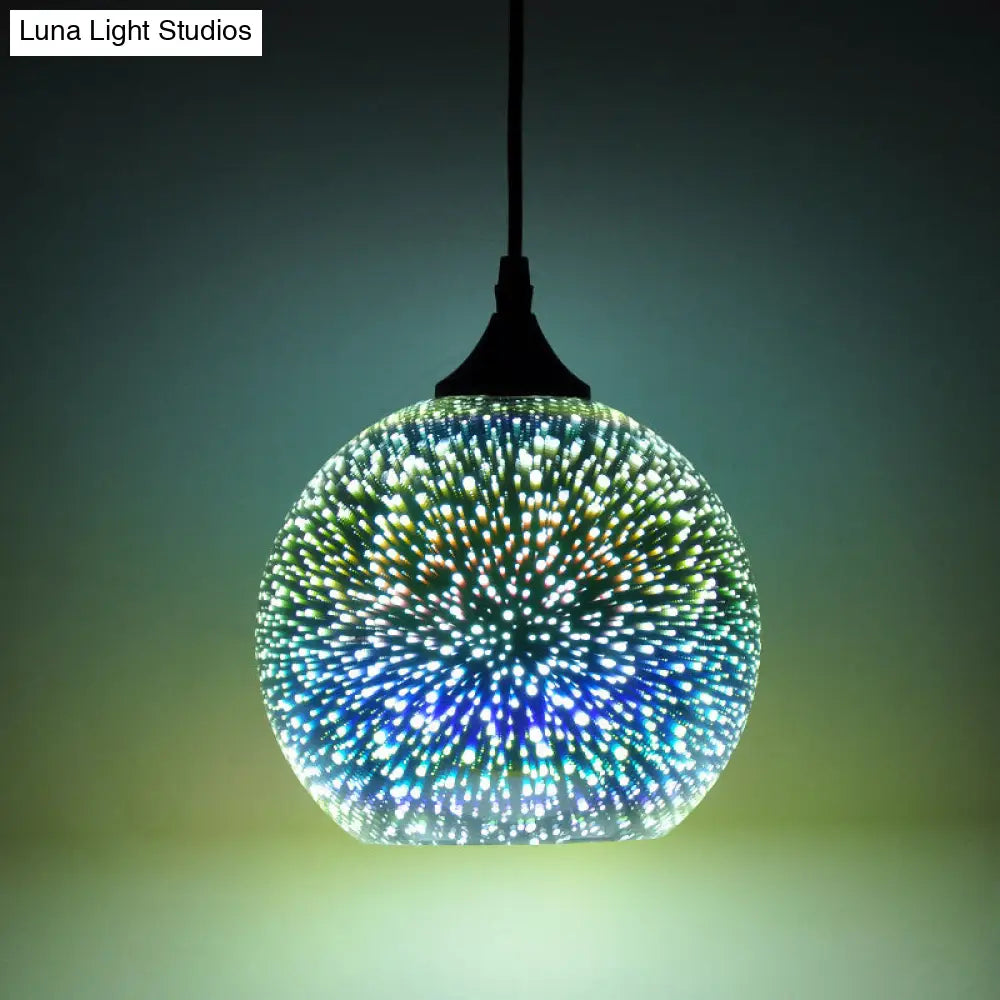 Modern Firework Glass Pendant Light - Black / B