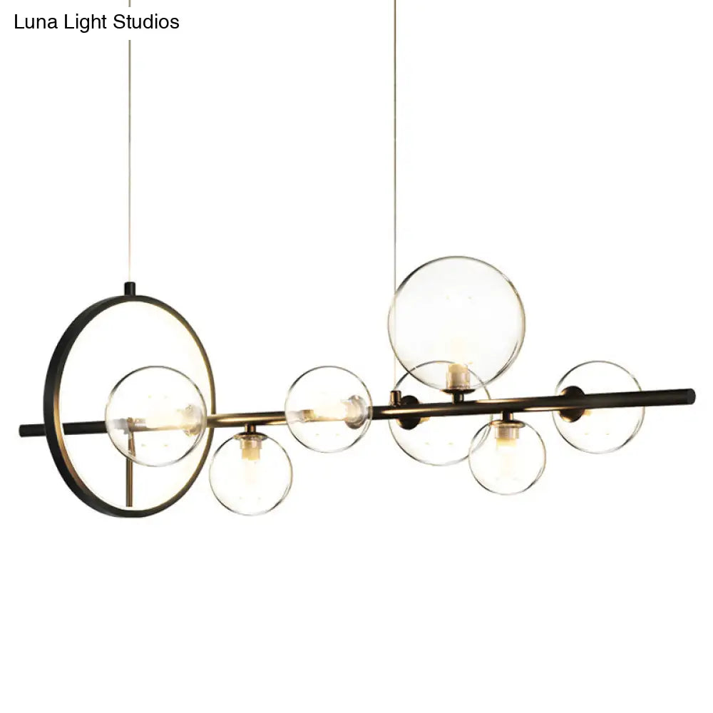 Contemporary Black Glass Pendant Lighting For Dining Table - Island Ceiling Light
