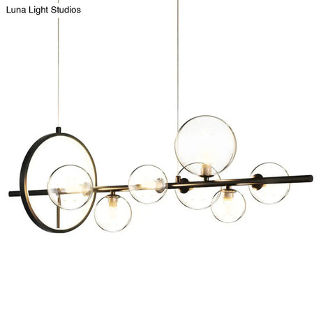 Contemporary Black Glass Pendant Lighting For Dining Table - Island Ceiling Light