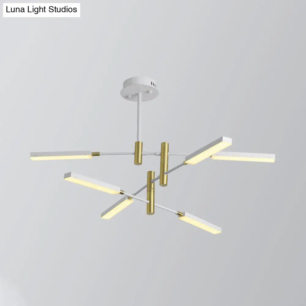 Contemporary Sputnik Ceiling Light In Black/Gold Or White/Gold - 4/6 Acrylic Lights