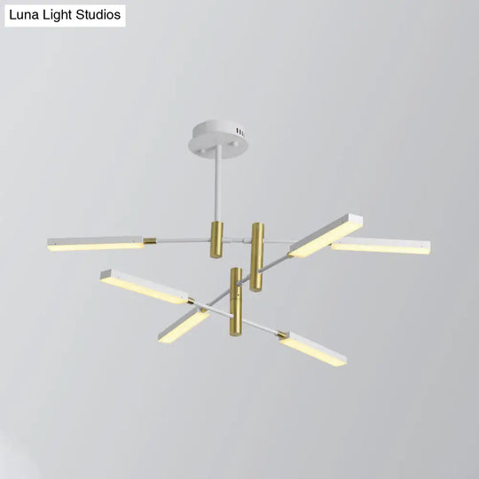 Contemporary Sputnik Ceiling Light In Black/Gold Or White/Gold - 4/6 Acrylic Lights