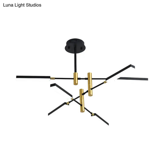 Contemporary Sputnik Ceiling Light In Black/Gold Or White/Gold - 4/6 Acrylic Lights