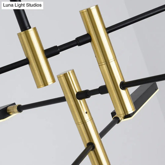 Contemporary Black/Gold Or White/Gold Acrylic Chandelier - Sputnik Ceiling Light (4/6-Light) Third