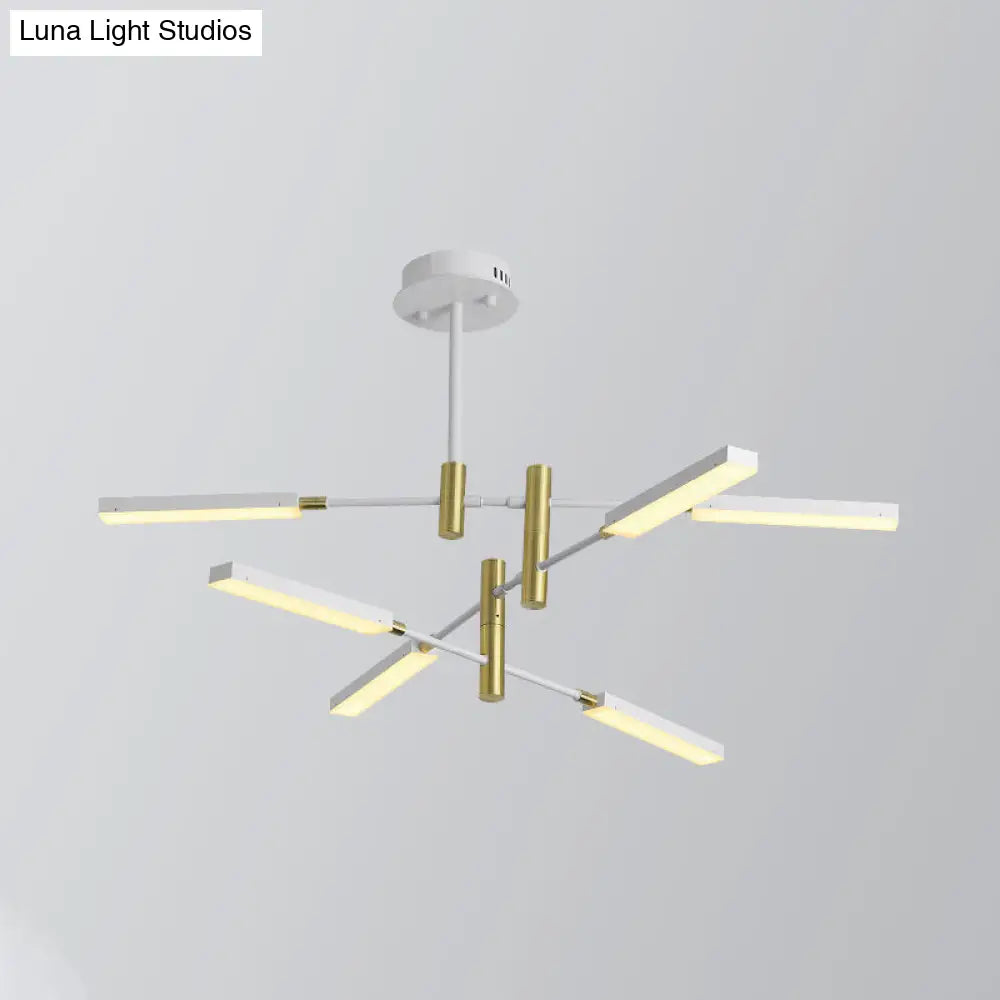 Contemporary Black/Gold Or White/Gold Acrylic Chandelier - Sputnik Ceiling Light (4/6-Light) Third