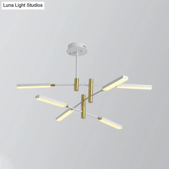 Contemporary Black/Gold Or White/Gold Acrylic Chandelier - Sputnik Ceiling Light (4/6-Light) Third