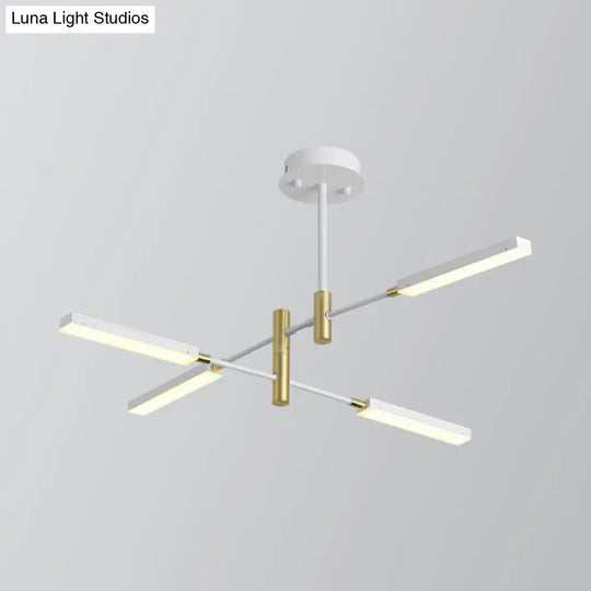 Contemporary Sputnik Ceiling Light In Black/Gold Or White/Gold - 4/6 Acrylic Lights