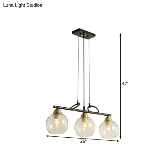 Modern Hanging Chandelier: Clear Glass Dual Bulb Pendant Light Kit In Black