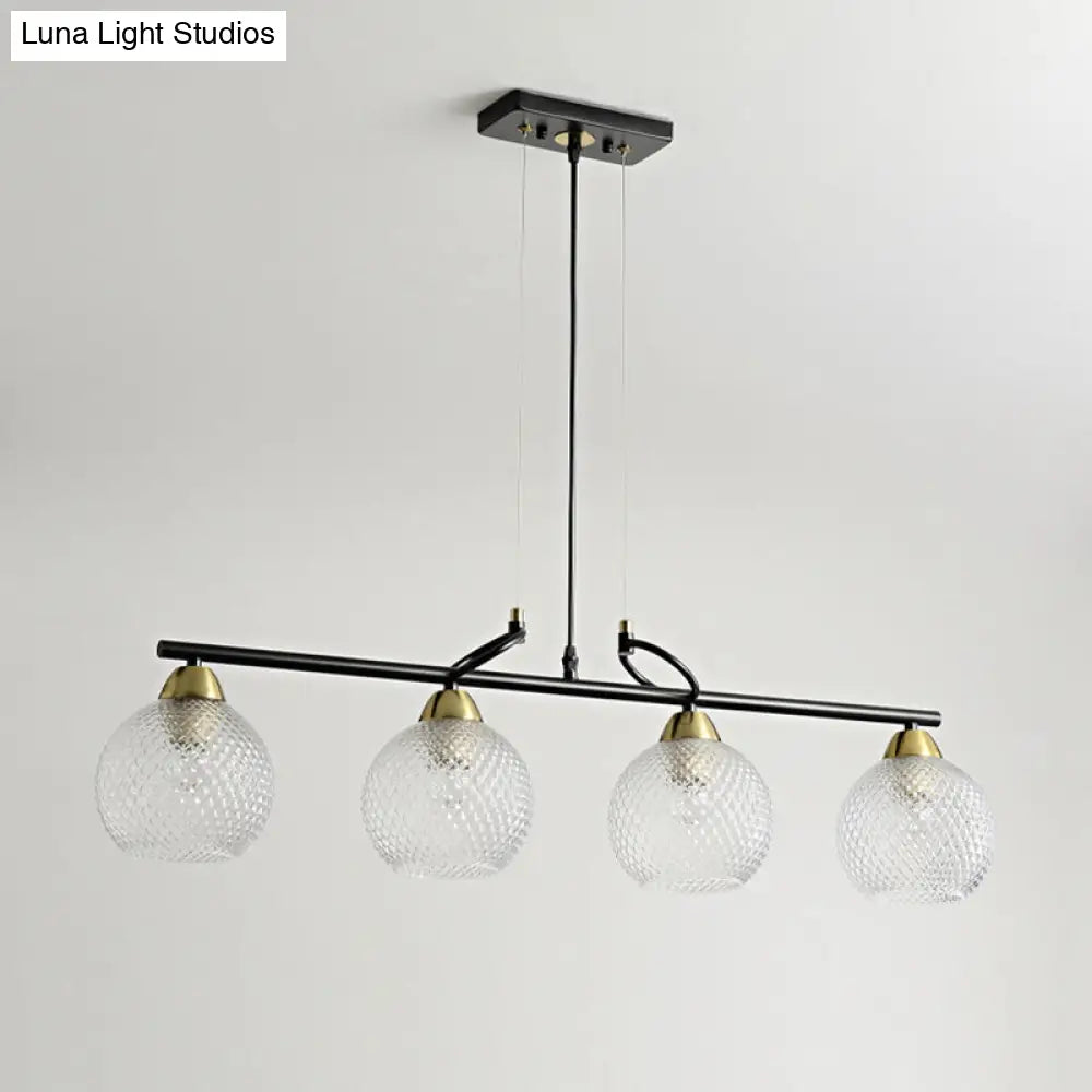 Modern Hanging Chandelier: Clear Glass Dual Bulb Pendant Light Kit In Black