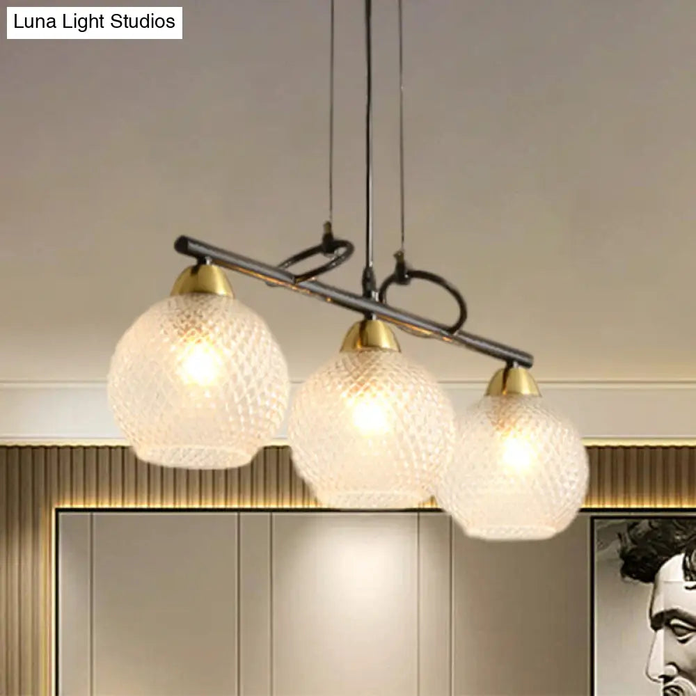 Modern Hanging Chandelier: Clear Glass Dual Bulb Pendant Light Kit In Black