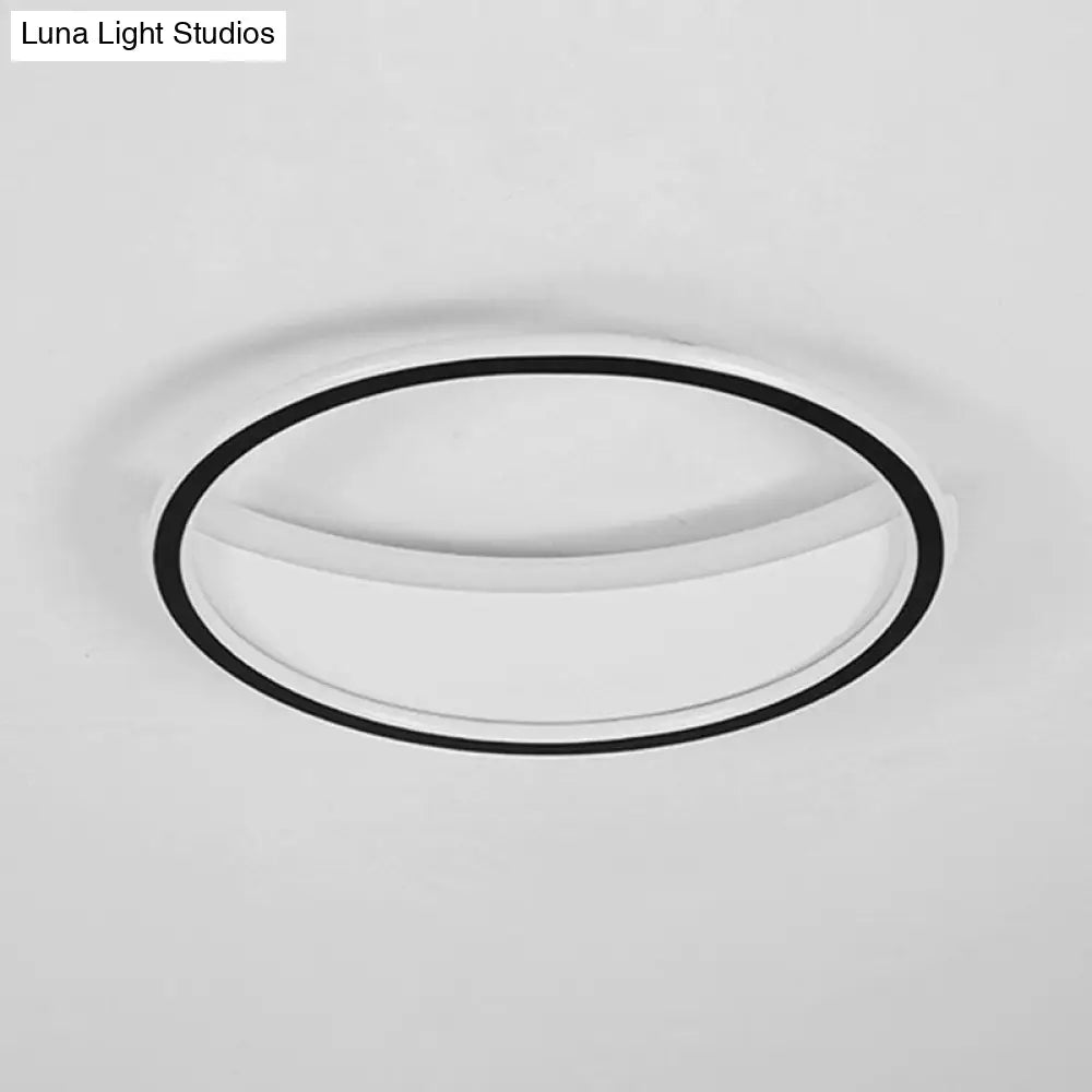 Contemporary Black Led Acrylic Flush Ceiling Light Fixture - Splicing Round