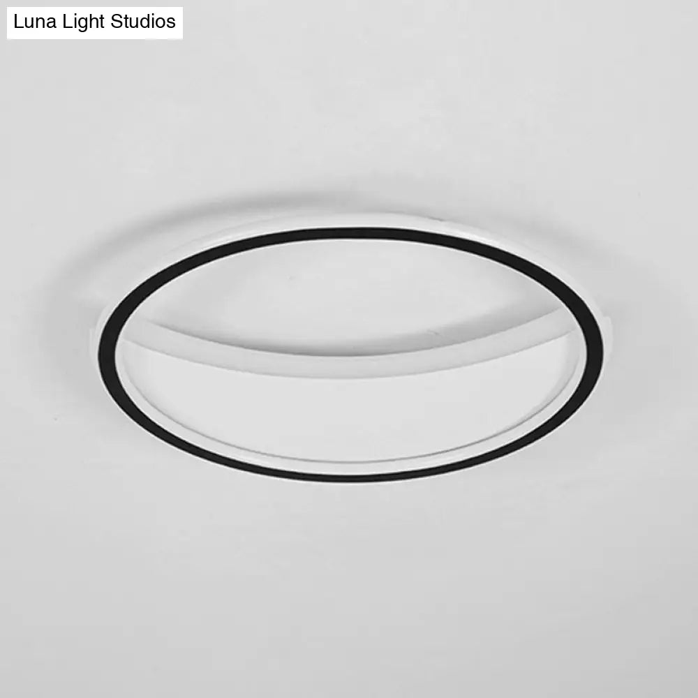 Contemporary Black Led Acrylic Flush Ceiling Light Fixture - Splicing Round