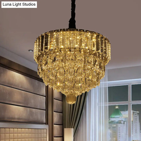 Contemporary Black Led Crystal Teardrop Pendant Light Fixture For Dining Room Clear