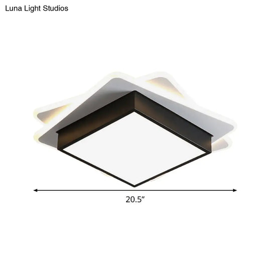 Contemporary Black Led Flush Mount Ceiling Light With Warm/White Lighting
