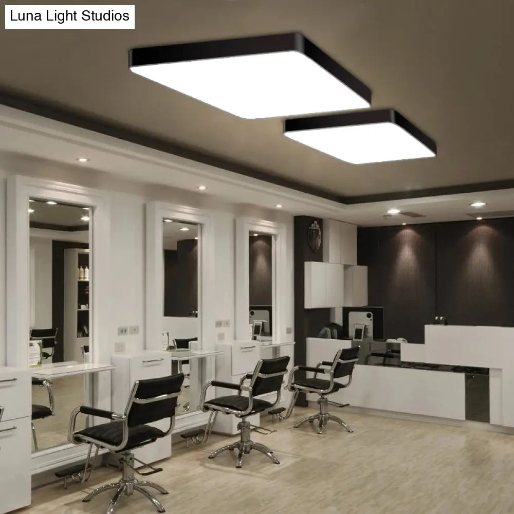 Contemporary Black Led Flushmount Ceiling Lamp For Office Spaces