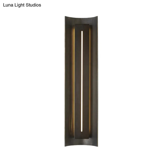 Contemporary Black Led Wall Mounted Bedroom Light With Curve Metal Shade - 1 Bulb