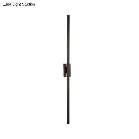 Contemporary Black Led Wall Sconce For Corridor - Linear Metal Design