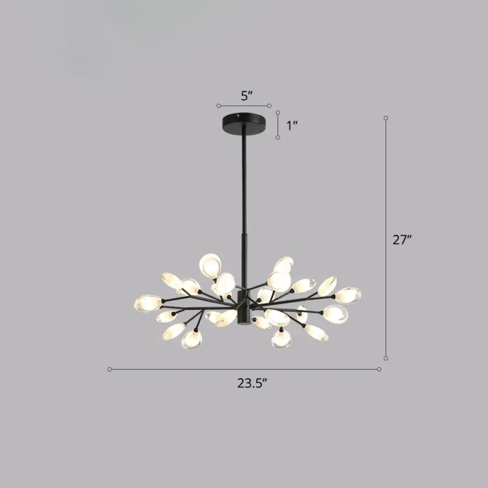 Contemporary Black Metal Chandelier Ceiling Hang Lamp - Perfect For Living Room 24 /