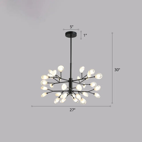 Contemporary Black Metal Chandelier Ceiling Hang Lamp - Perfect For Living Room 32 /