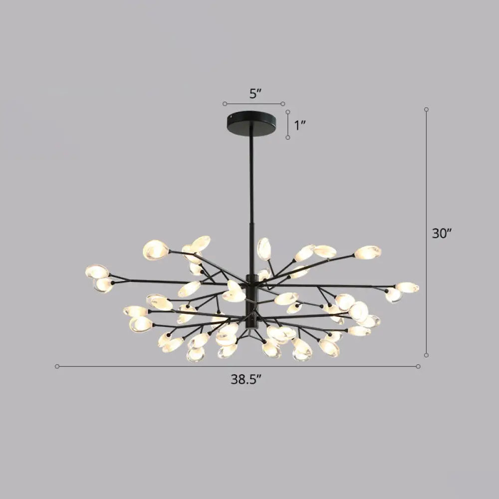 Contemporary Black Metal Chandelier Ceiling Hang Lamp - Perfect For Living Room 48 /