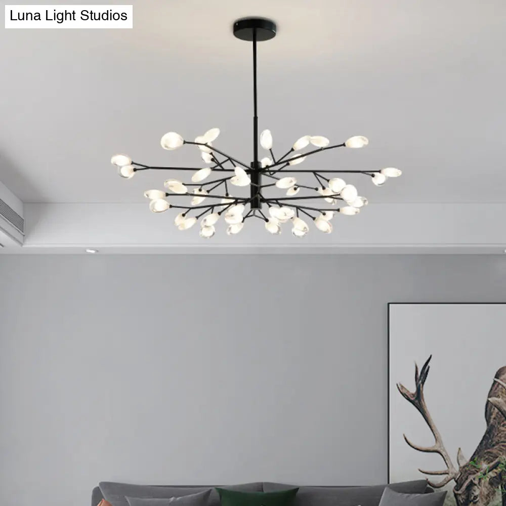 Contemporary Black Metal Chandelier Ceiling Hang Lamp - Perfect For Living Room