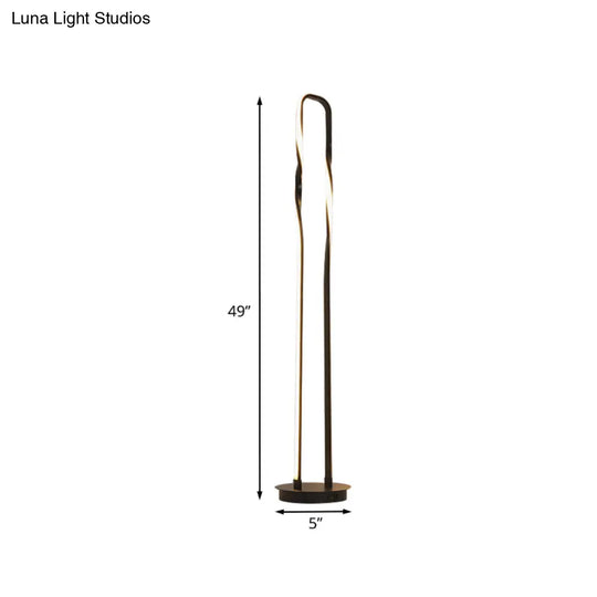 Contemporary Black Metal Led Floor Lamp With Adjustable Reading Light And Warm/White/Natural