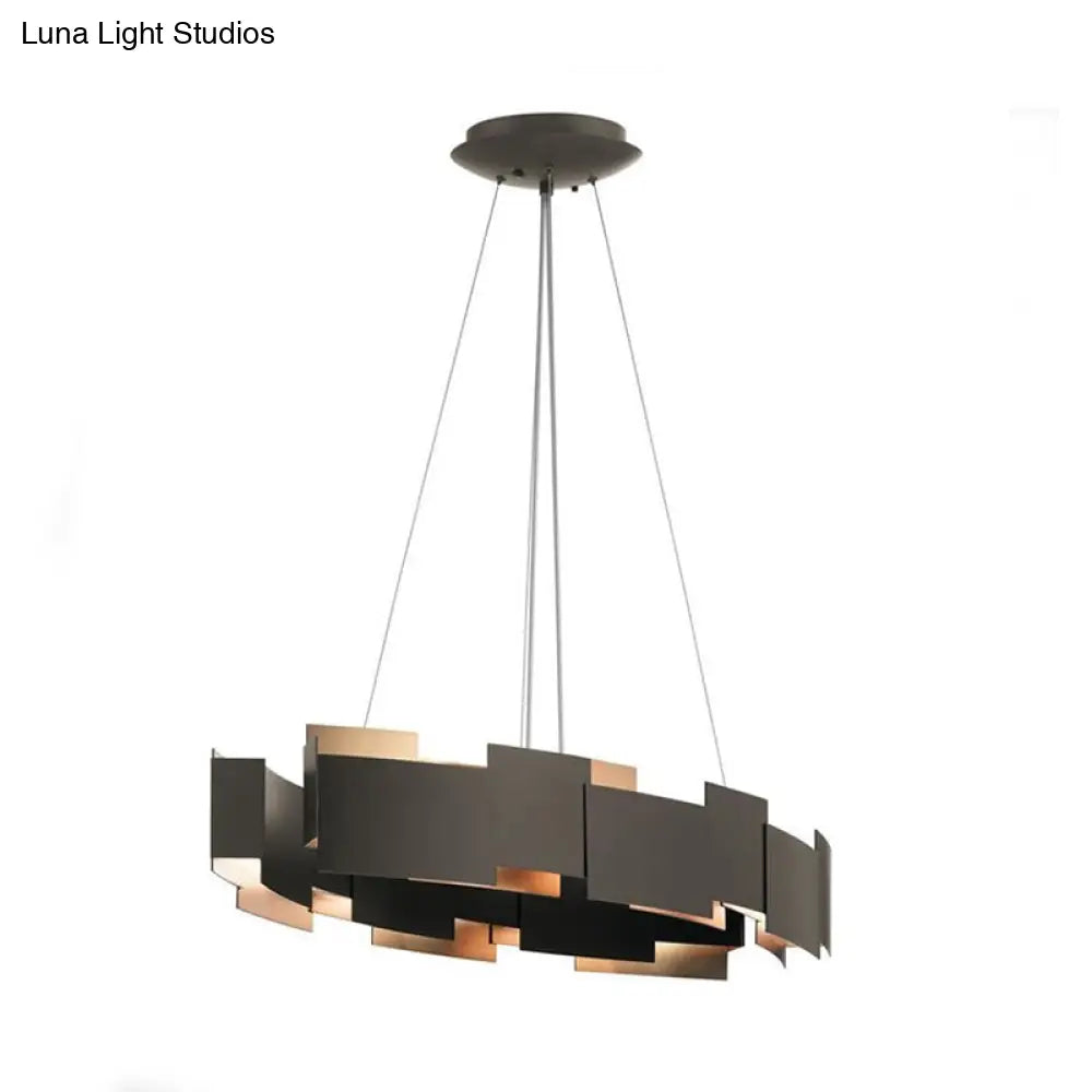 Contemporary Black Metal Pendant Chandelier Ceiling Light For Living Room