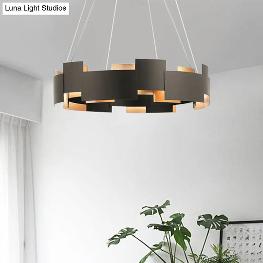 Contemporary Black Metal Pendant Chandelier Ceiling Light For Living Room