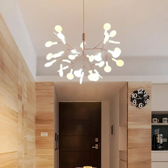 Contemporary Black/Rose Gold Branching Ceiling Fixture With Acrylic Chandelier (30/45 Lights) 30 /