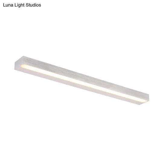 Contemporary Black/Silver Led Vanity Light In White/Warm For Linear Sconce - 16/19.5/23.5 Wide