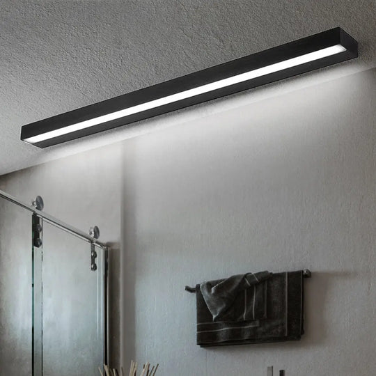 Contemporary Black/Silver Led Vanity Light In White/Warm For Linear Sconce - 16/19.5/23.5 Wide Black