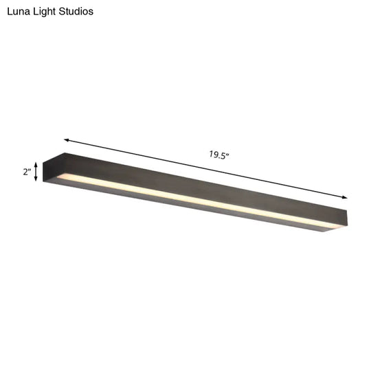 Contemporary Black/Silver Led Vanity Light In White/Warm For Linear Sconce - 16/19.5/23.5 Wide