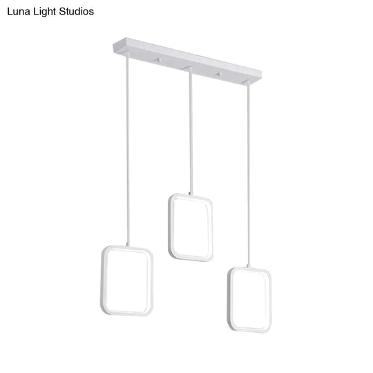 Contemporary Black/White Square Drop Pendant Led Acrylic Ceiling Light Fixture - Warm/White Lighting