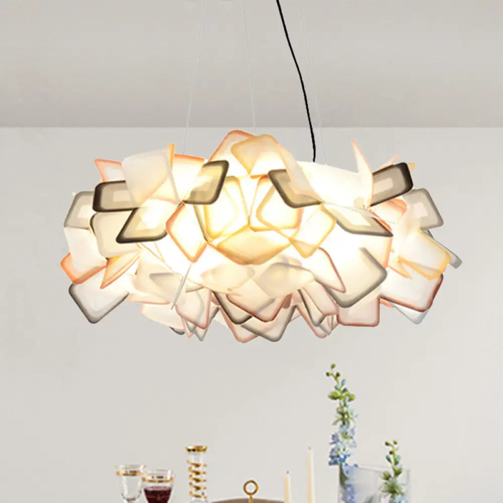 Contemporary Blossom Drop Pendant Ceiling Lamp - Brown/Blue/Purple 21’/27.5’ Wide 1-Light