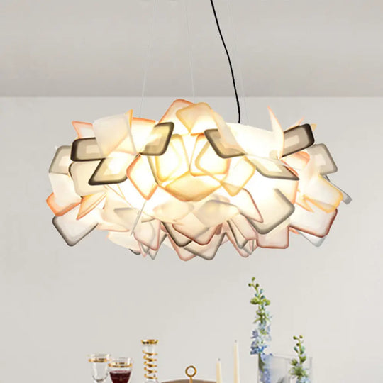 Contemporary Blossom Drop Pendant Ceiling Lamp - Brown/Blue/Purple 21’/27.5’ Wide 1-Light