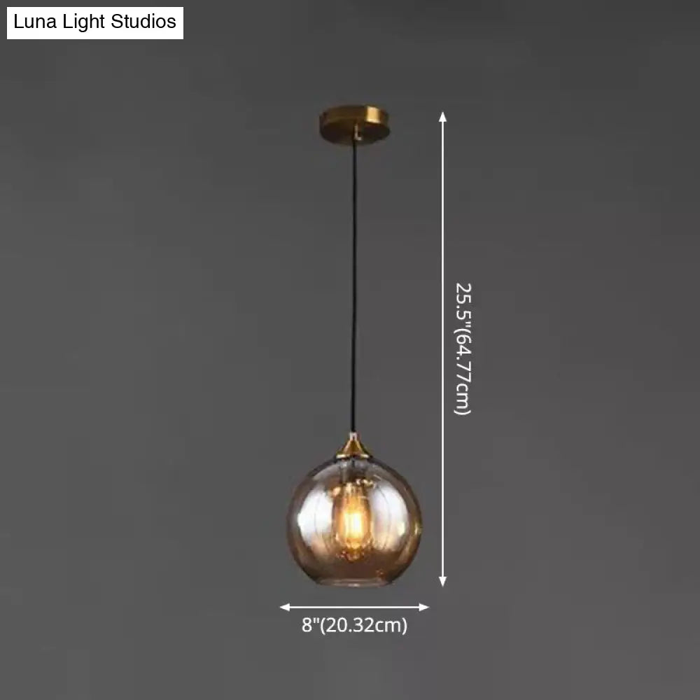 Contemporary Blown Glass Sphere Pendant Lights For Bedrooms