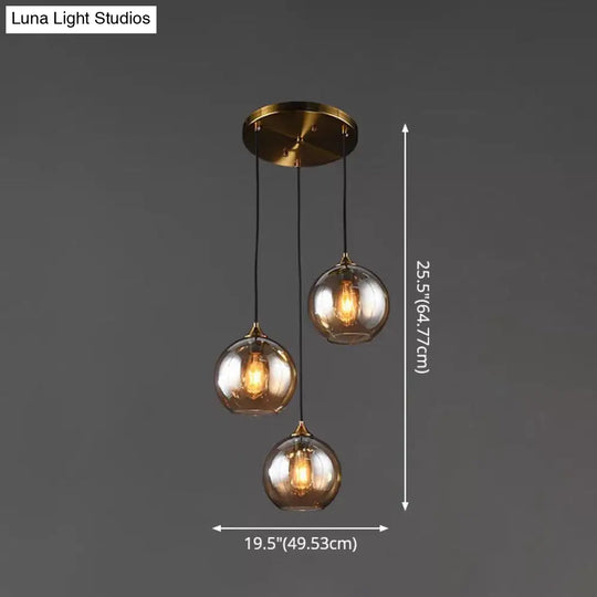 Modern Blown Glass Sphere Pendant Lights For Bedroom