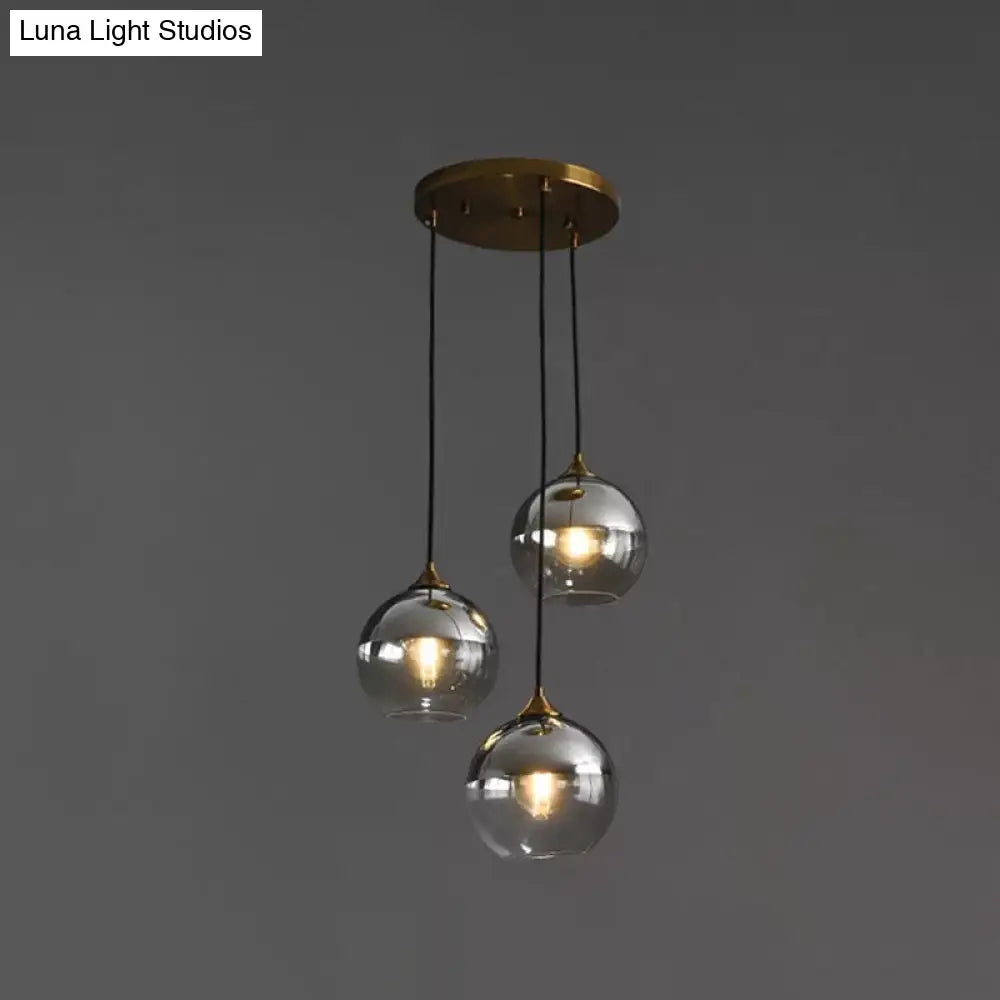 Modern Blown Glass Sphere Pendant Lights For Bedroom