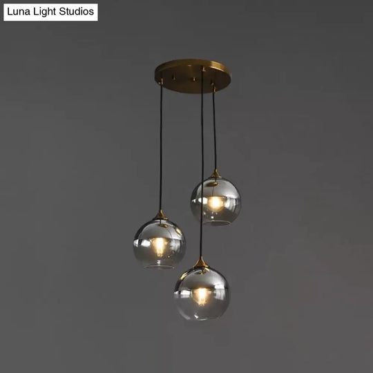 Modern Blown Glass Sphere Pendant Lights For Bedroom