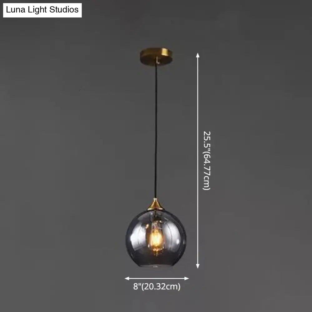 Contemporary Blown Glass Sphere Pendant Lights For Bedrooms