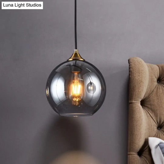 Modern Blown Glass Sphere Pendant Lights For Bedroom