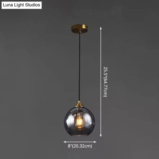 Modern Blown Glass Sphere Pendant Lights For Bedroom