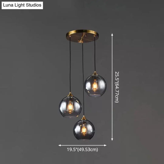 Modern Blown Glass Sphere Pendant Lights For Bedroom