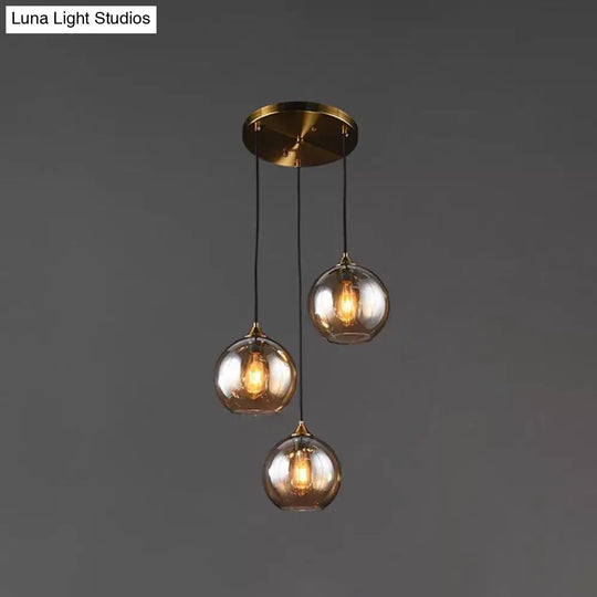 Modern Blown Glass Sphere Pendant Lights For Bedroom