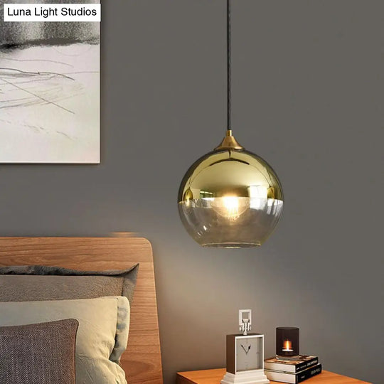 Contemporary Blown Glass Sphere Pendant Lights For Bedrooms