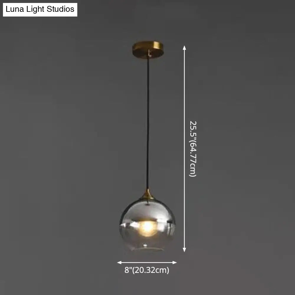 Contemporary Blown Glass Sphere Pendant Lights For Bedrooms